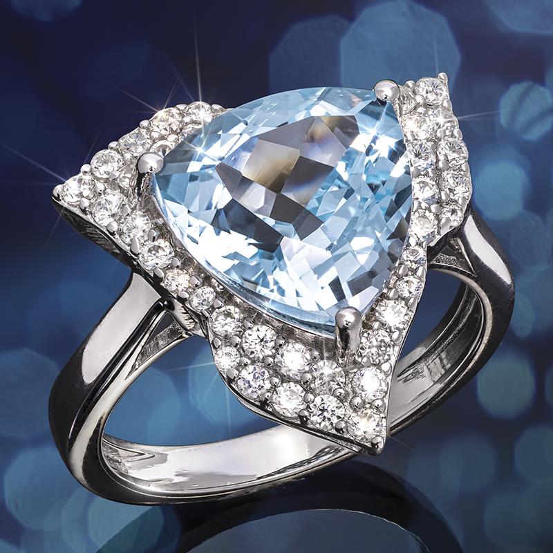 Sky Blue Topaz Trilliant Ring